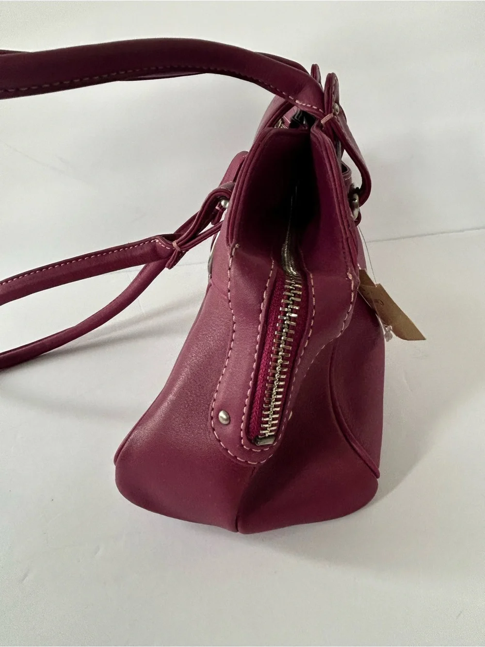 Cole Haan Plum Shoulder Bag with Silver Hardware